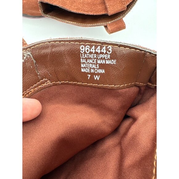 Twiggy London Womens Suede Ankle Boots With Studded Strap Size 7W Rust Color - Picture 5 of 5